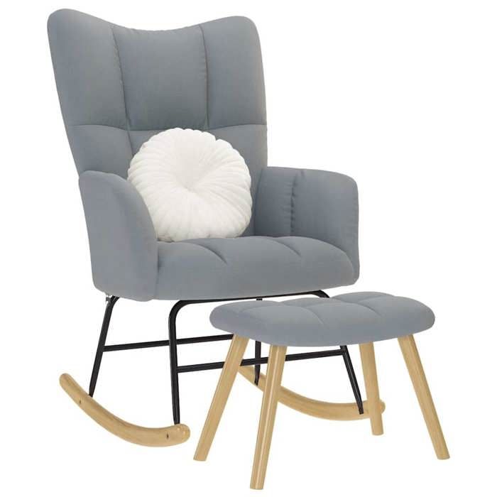 VidaXL Chaise à bascule avec repose-pied Gris clair Tissu, chaise, chaise de relaxation, fauteuil relax, chaise de salon, 4016800