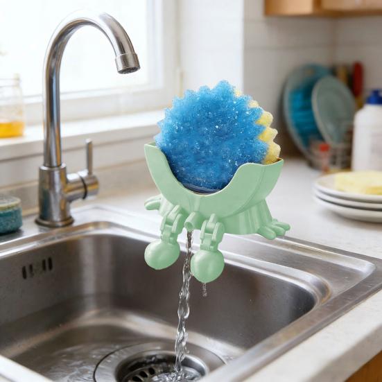 Funny Peeing Sponge Holder 3D Printed Round Sponge Stand with Drainage Countertop Sponge Holder for Kitchen Bathroom Sink
