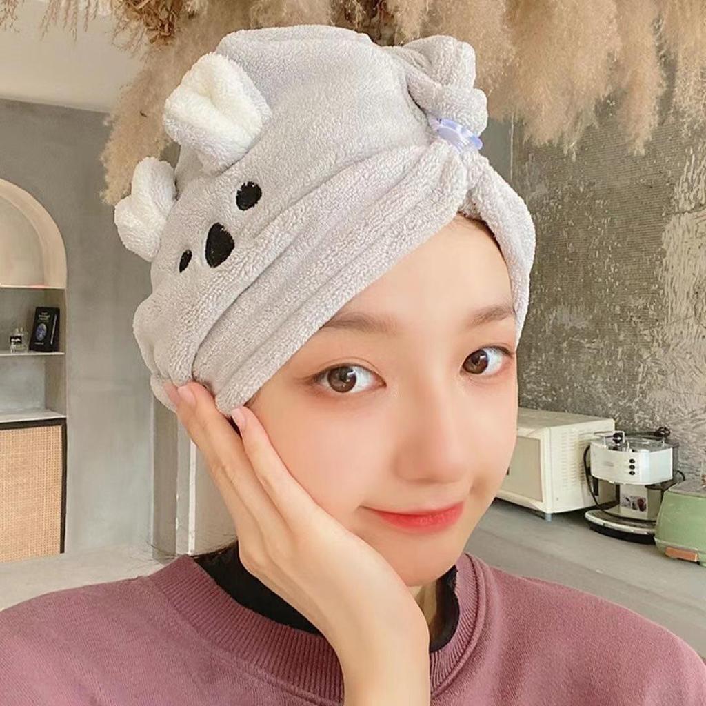 Korean Rabbit Ears Quick-Dry Hair Towel - Cute Cartoon Absorbent Cap for Girls & Adults