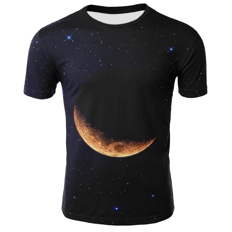 Modale Summer T Shirt For Youth With Digital Space Starry Sky 3d Print Casual Top