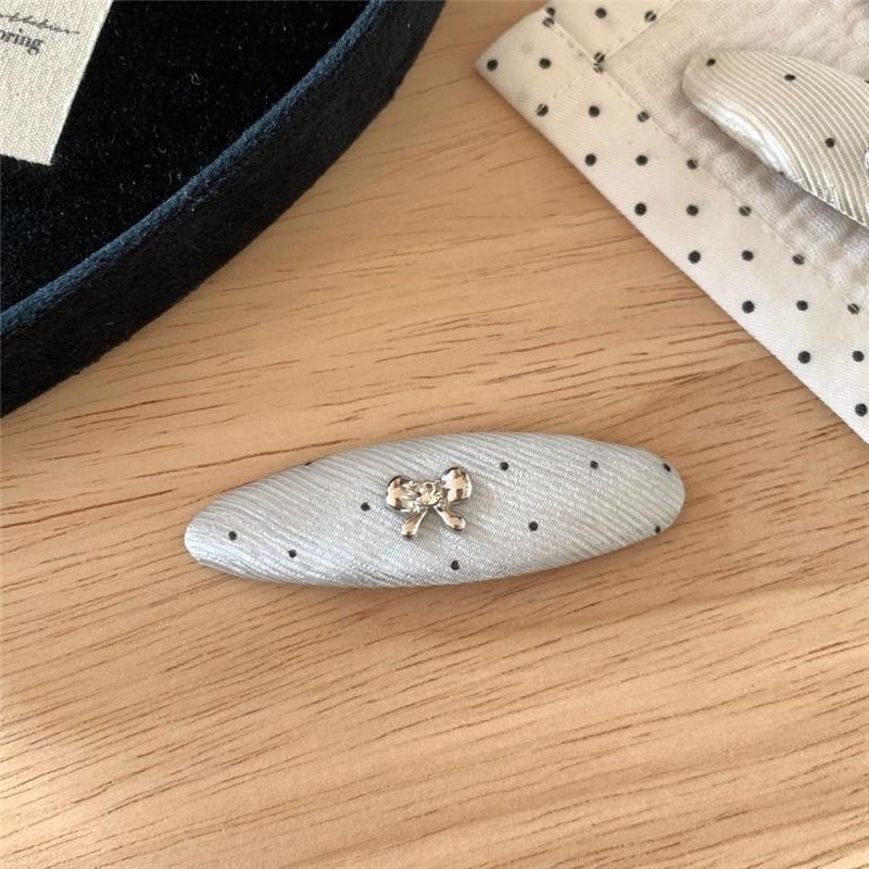 Ballet Style Silver Rhinestone Bow Hair Clips Retro Elegant BB Clip Sweet Girls Bangs Broken Hair Side Hairpin Hair Accessories