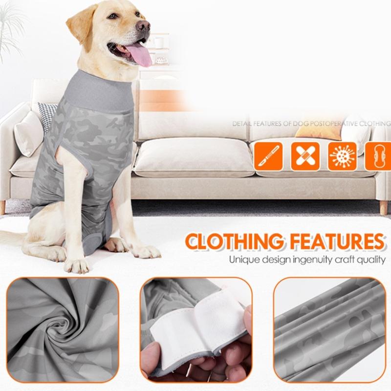 Pet Recovery Suit for Dog After Surgeries Protects Abdominal Area from Licking Features Tailored Opening for Male Dogs
