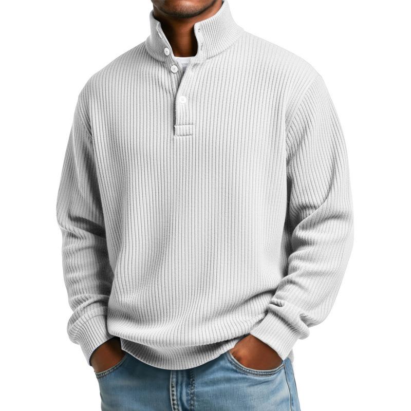 2024 Herren Retro Europa 4-Knopf Henley Shirt, 3D Digitaldruck, Langarm, Lockerer Schnitt Mode Sweatshirt