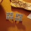 Fashionable Earrings With Retro Micro Inlaid Zircon Drip Oil Earrings For Women