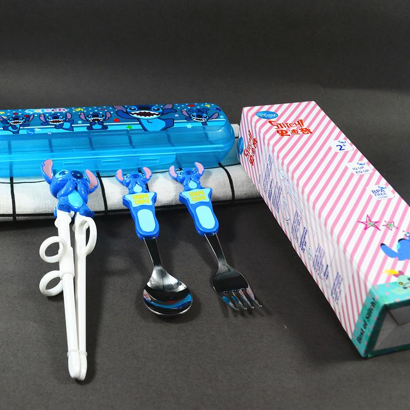 4-Piece Children s Cutlery Set: Training Chopsticks, Spoon, Fork in 304 Stainless Steel with Box