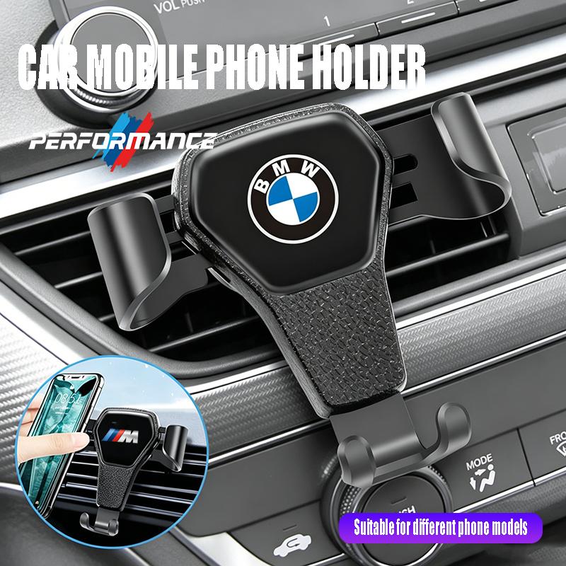 Business Black Car Logo Phone Holder Air Vent Mount Cell Phone Holder Valve Cap For BMW X1 X2 X3 X5 X4 X6 X7 iX3 F20 F10 F07 E7 JKQDU1