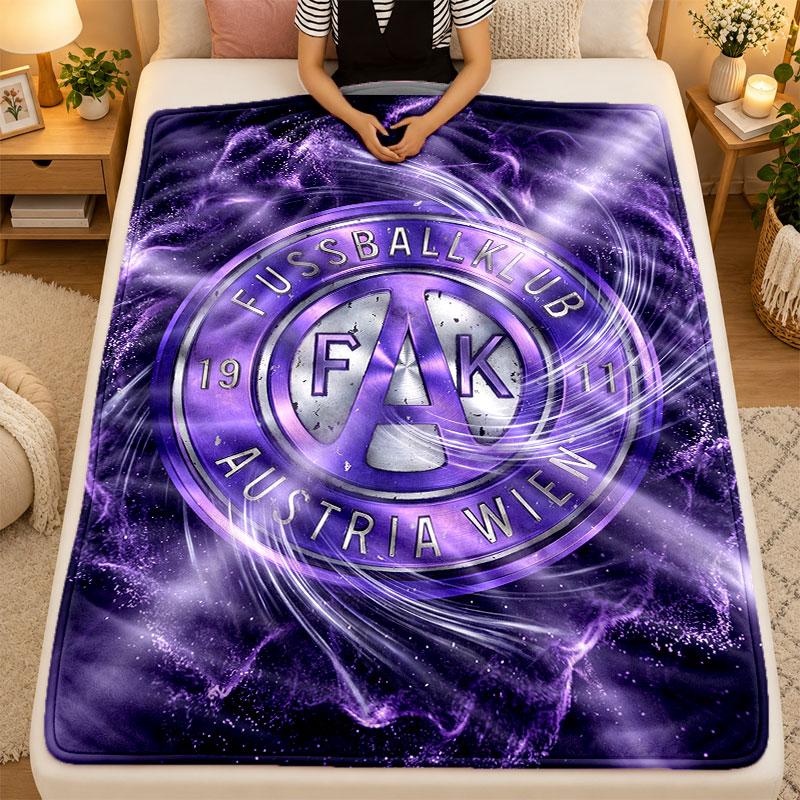 Flannel BlanketAustria Wien FC Warm Soft Throw Blanket for Indoor Sofa Bed Living Room Use