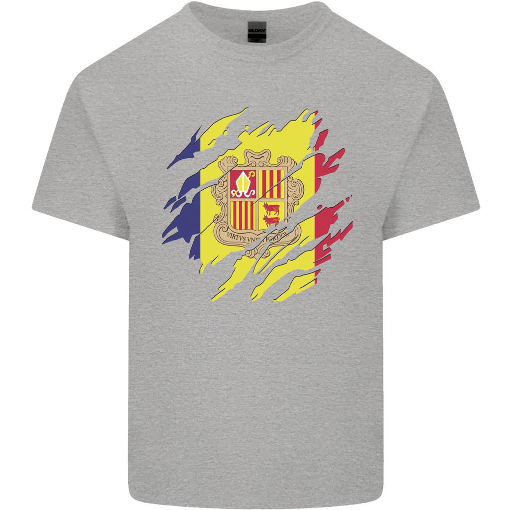 Torn Andorra Flag Andorran Day Football Unisexs Light Cotton TShirt