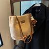 with Handle Furry Shoulder Bag Portable Women's Handbag Large Capacity Plush Tote  All-Match