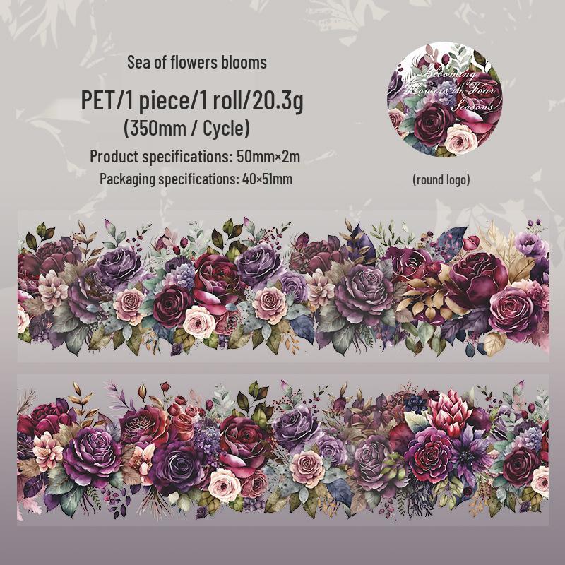 Ketchup Girl Washi Tape: Four Seasons Flower Scenery for Journals & Collages, 6 Styles
