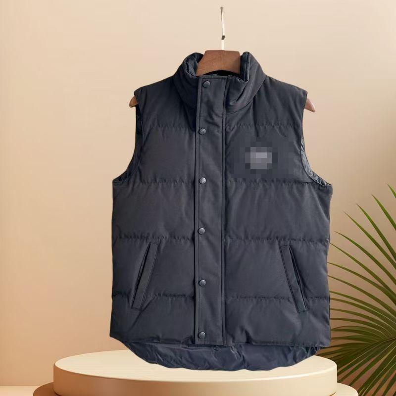 Black Label Slim Fit Goose Down Vest – Stand Collar, Sleeveless, Stylish & Warm Unisex Jacket XS