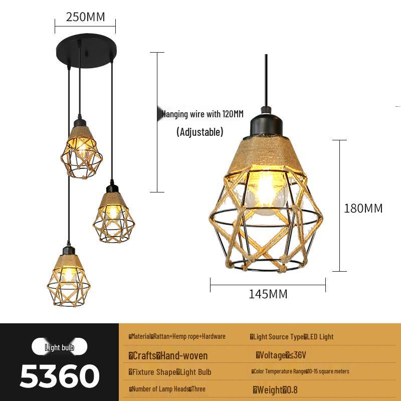 Zen Rattan Bamboo Woven Chandelier for Bedroom, Living Room, Bar, and Restaurant