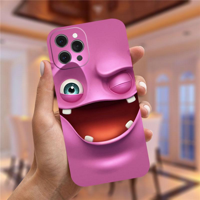 

Чехол для телефона с 3D забавным лицом для iPhone 13 12 Pro XS Max Mini XR X 10 7Plus 7 8 Plus, мягкий чехол из ТПУ для iPhone 11 Pro Max, чехол, сумки iPhone 13mini