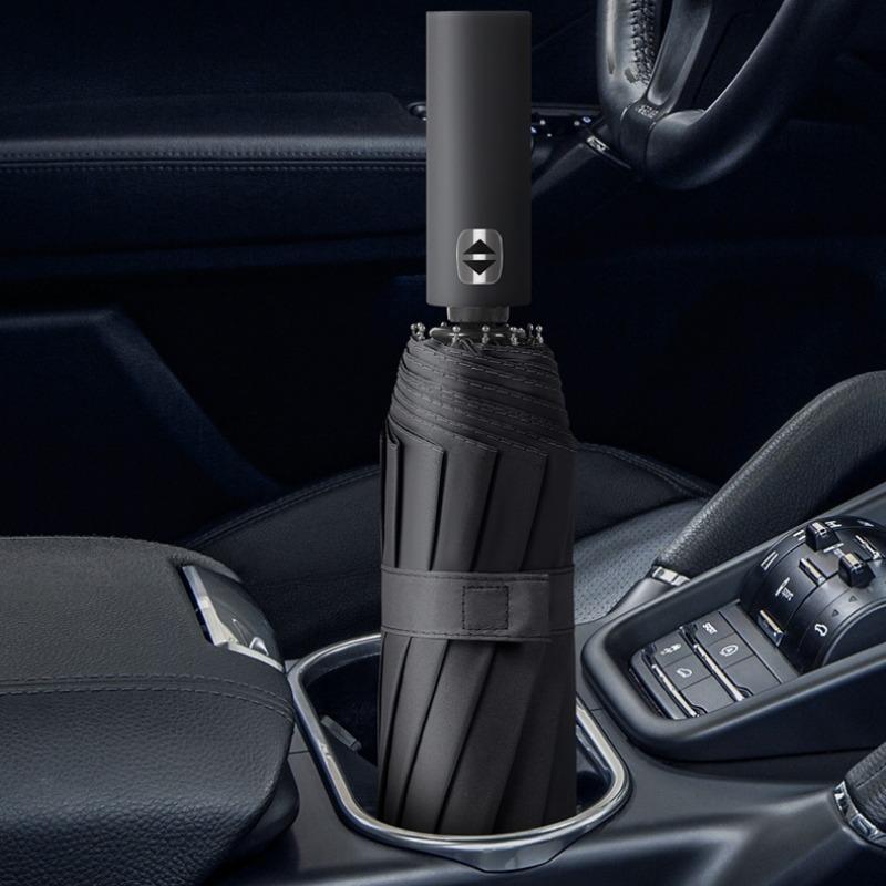 Solid Color 16/24 Bone Automatic Umbrella with Light Collapsible Windproof UV Protection Super Strong Sunshade Portable Design