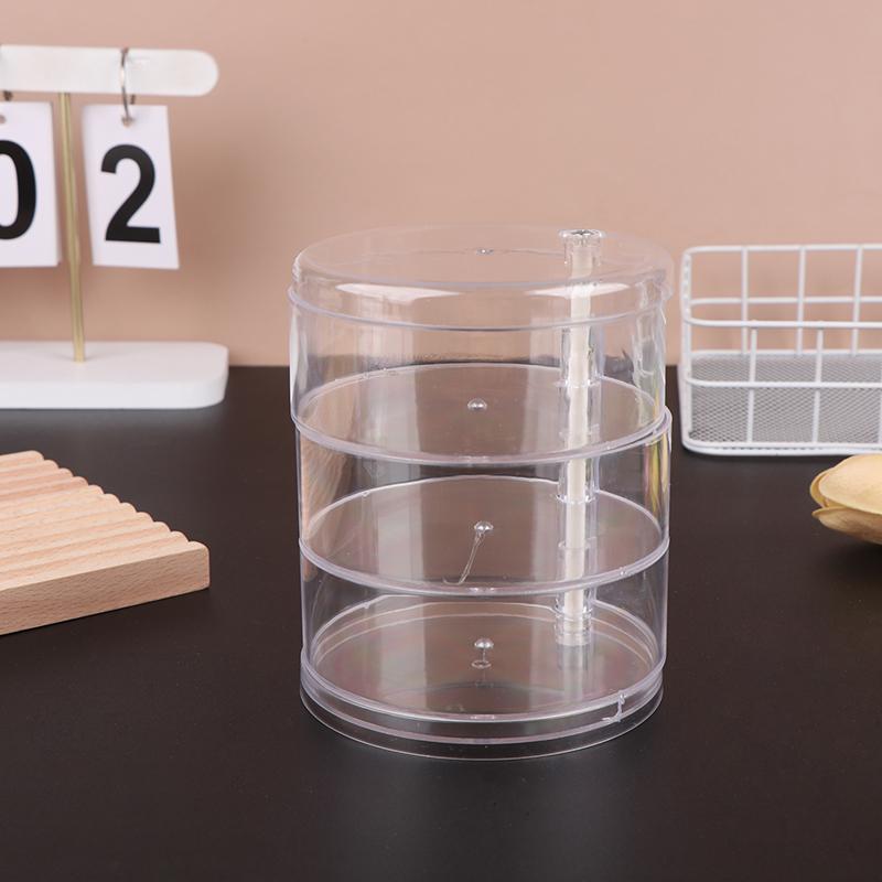 Transparent Rotating Dustproof Jewelry Box Multilayer Bracelet Earring Hairpin Jewelry Display Rack Storage Box Organizer Case