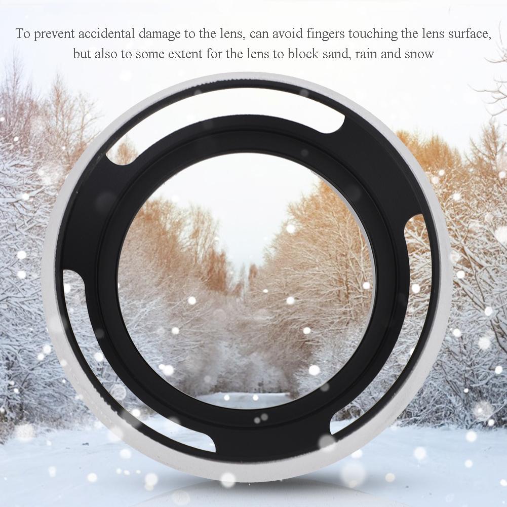 2Pcs Aluminium Alloy Hollow Out Lens Hood 40.5 Mm for Leica Camera Silver