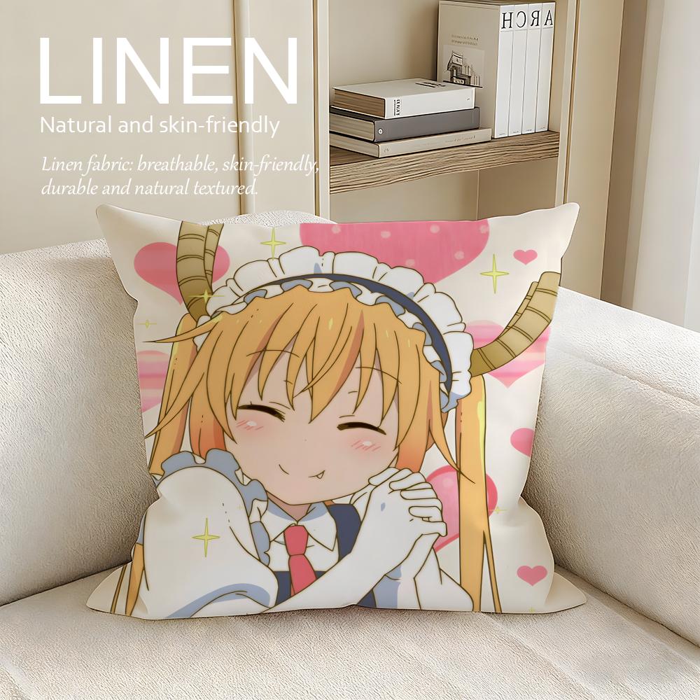 Fantasy Miss Kobayashis Dragon Maid Cushion Cover Pillowcase Set Pcs x x Breathable Washable Sofa Cushion Cover