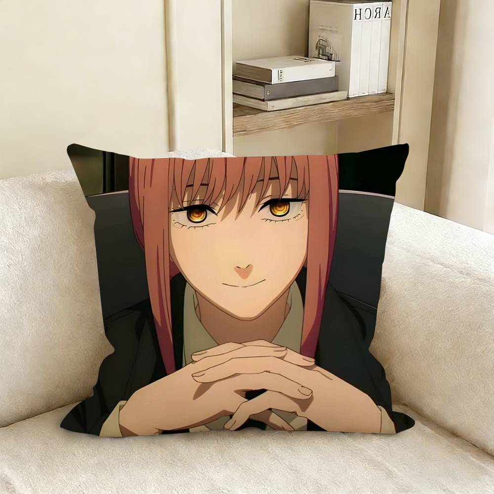MMAKIMA CChainsaw man Pillow Cover Sofa Cushion Cover Home Room Decoration Children Gift
