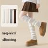 2025 A/W Women's Thick Knitted White Leg Warmers for Autumn/Spring - Hot Girl Style Calf Snow Boots Accessory.