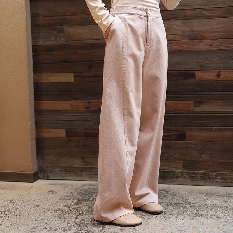 

Deer & Andy 2026 Spring Women s High-Waisted Wide-Leg Casual Pants - Slimming, Solid Color, Versatile, Loose, Straight-Leg Design XL [Recommended 120-140]