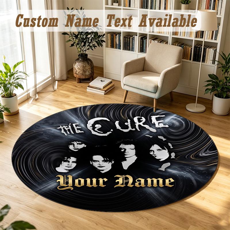 Round Rug Custom NameThe Cure Pattern Non Slip Carpet Home Floor Decor