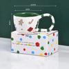 350ML Christmas Coffee Mug Hand Pinched Ceramic Cup Winter Afternoon Tea Cup Large Capacity Water Bottle with Handle Drinkware