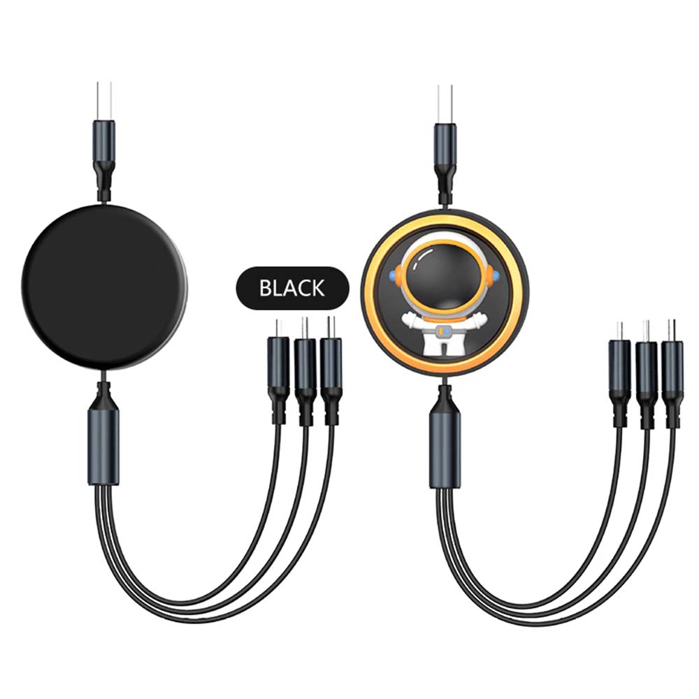 NNBILI 3 In 1 6A 100W USB Cable For ios/Type C/Micro USB Fast Charging Cable For iPhone Samsung Charger Telescopic Quick Charge