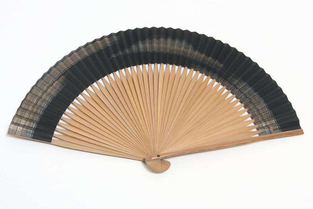 Kyoto fan for 45 short high made by Kyoto fan bag paper box included [Hasegawa] men, double-sided pattern, ribs, fabric, quality, craftsmen, included,