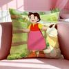 Cartoon Hheidi Girl Of The Alps Cushion Cover Breathable Linen Pillowcase Summer Odorless Eco-Friendly Invisible Zipper Washable