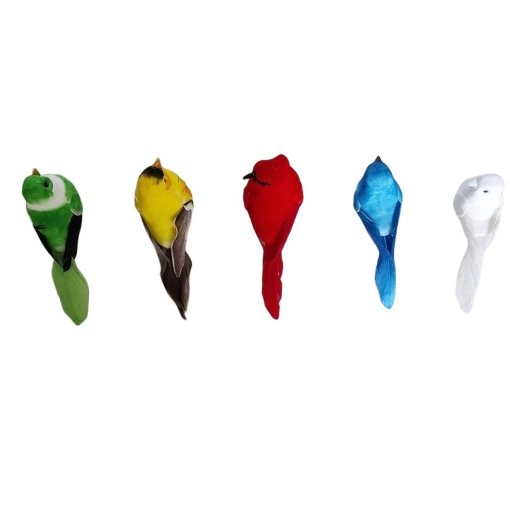 

5 Pcs Small Parrot Figure Assorted Colors Decor Colorful Bird Ornament Decoration Home