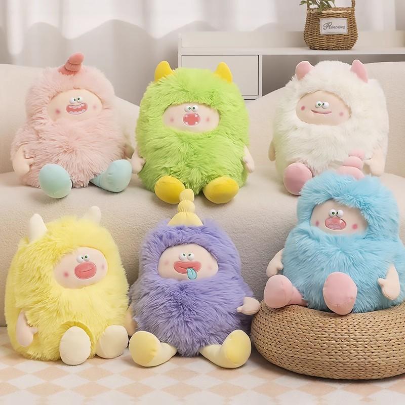 Adorable Plush Monster Pillow Soft Stuffed Toy With Cute Features For Comfort