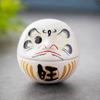 Regali Bambola Daruma in Ceramica Gatto Portafortuna Miniatura Daruma Artigianato Cartone Animato Ornamento Gatto Portafortuna Ristorante