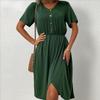 Dámská móda Léto Jaro Jednobarevný potisk Neformální šaty s krátkým rukávem a výstřihem do V