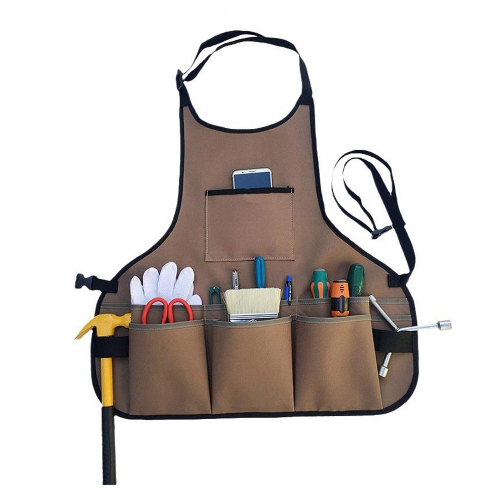 Durable Gardening Apron Garden Apron with Adjustable Straps Capacity Tool Pockets Outdoor Gardening Work Apron for Scissors