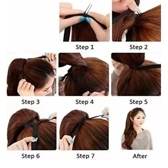 Arth Small Ponytail Hair Extension Hairpiece Pack of 1 , Draw String Thread Tie Up Wedding Bridal Beauty Accessory ,Hear Baal Wig