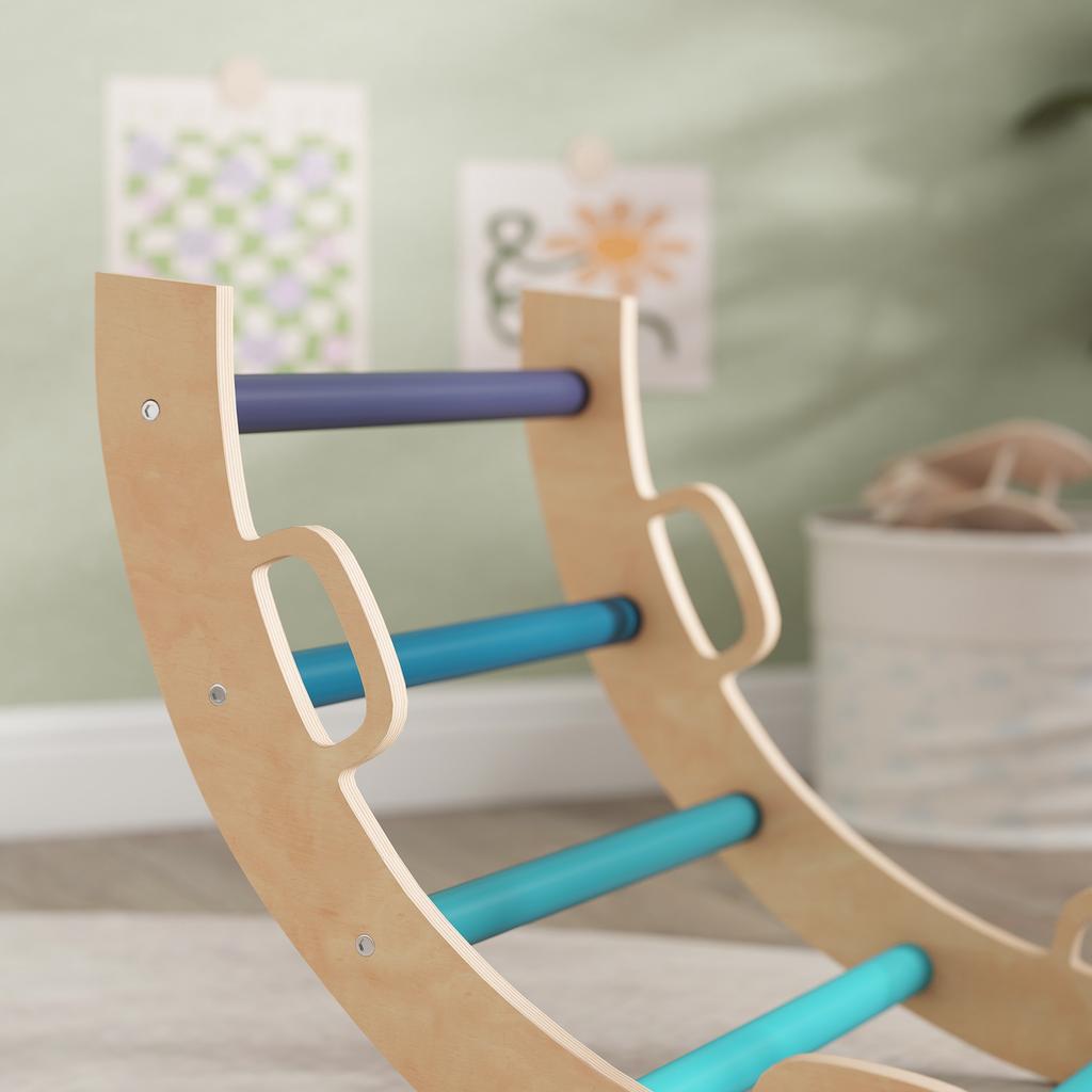 Montessori Climbing Triangle Rocket, 8-in-1, Arch, Ramp, 18-48 Months, Blue
