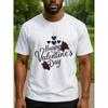 European Size Classic Rose Valentine's Day Men's Printed Short-sleeved T-shirt, Medium Elasticity and Fashionable Style, High-quality T-shirt,