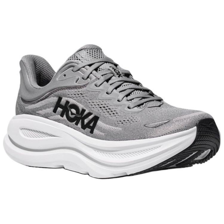 Hoka One One Bondi 9 Versatile Comfortable Slip-Resistant Durable Low-Top Long-Distance Running Shoes Men sneaker Gray 1162013-GCTC