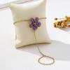 Trendiges Elegantes Blume Handkette Metalltextur Dünne Kette Fingerring Armband Zierlicher Handschmuck Damenschmuck Zubehör