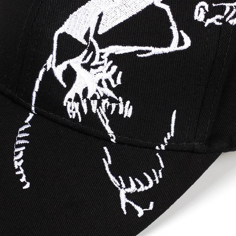 1 Stück Schädel Punk Mode Stickerei Baseballkappe Baumwolle Snapback Knochen Hut Hip Hop Kappe Männer Frauen Papa Hut