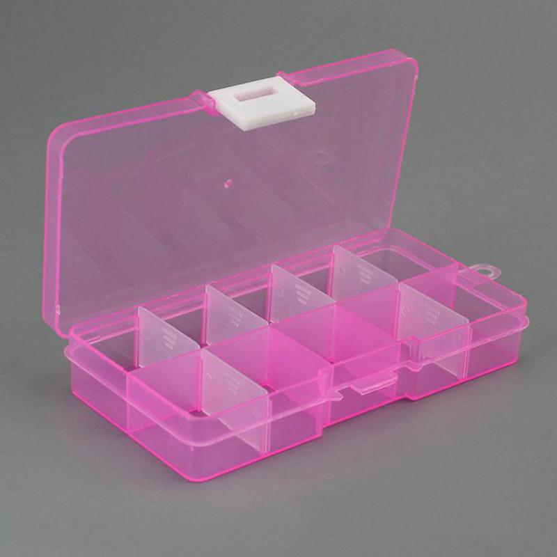 1-Pack Clear Plastic Adjustable Jewelry Storage Box Case Craft Organizer Beads