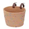 Handwoven Cotton Bike Basket Kids Foldable Front Snacks Toys Storage