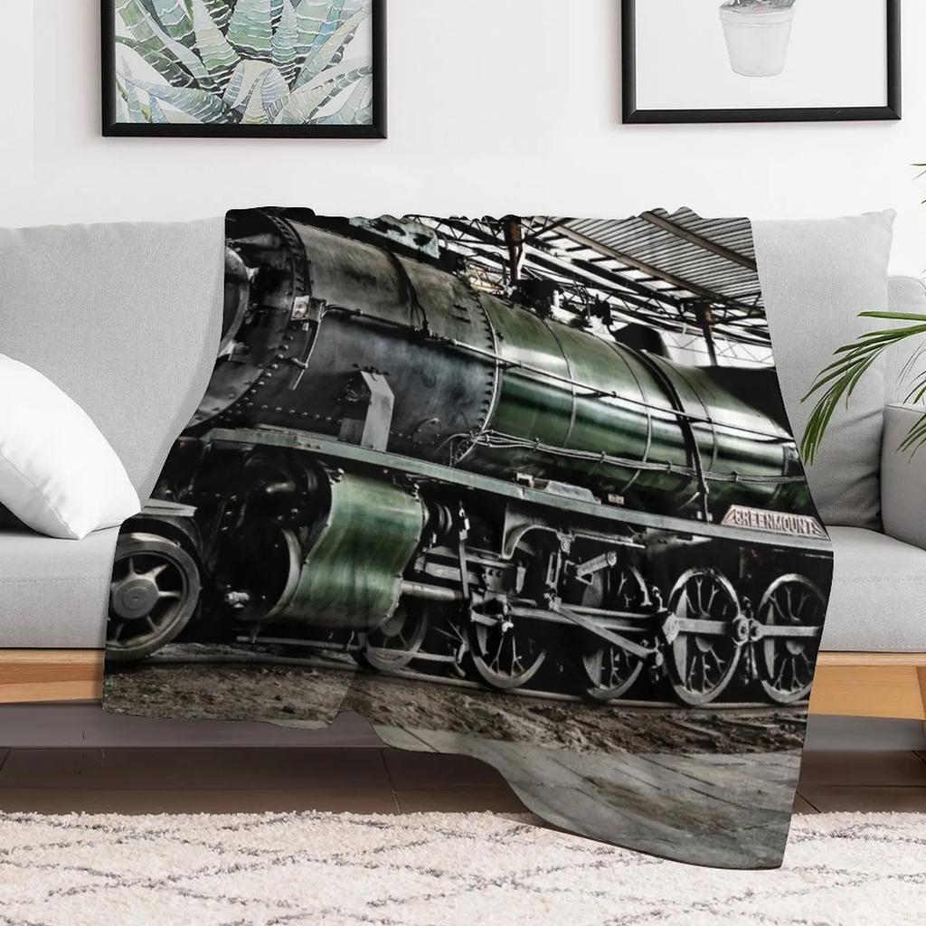 Steam Locomotive Greenmount No S 549 Throw Blanket Thin Soft Blanket for Summer Night Sleeping
