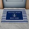 Welcome Aboaro Your Boat Name Since Floor Mat Personalized Nautical Rug Door Mat Entrance Carpet for Bathroom Welcome Mat