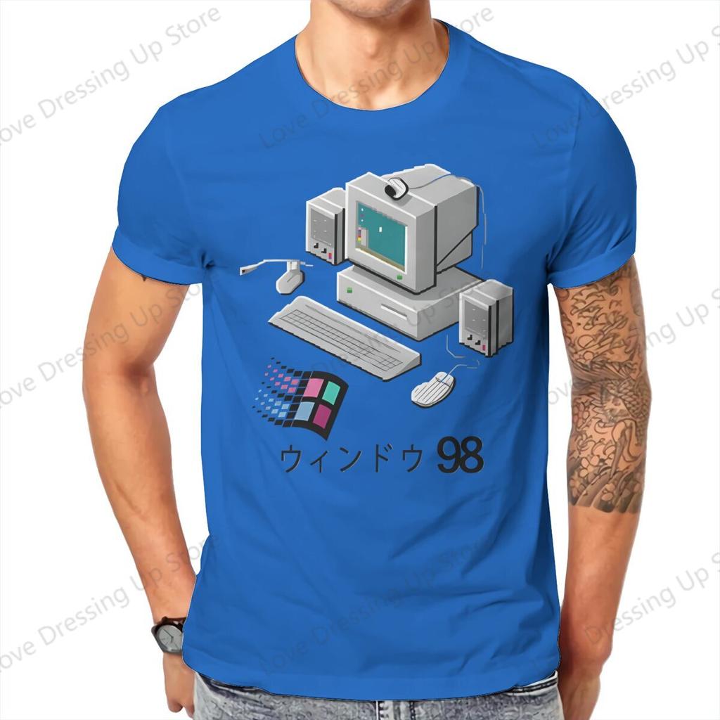 Windows 95 Computer System Accessories Vaporwave Retro T Shirt Graphic Unisex Tees Summer Clothing Cotton Crewneck Tshirt