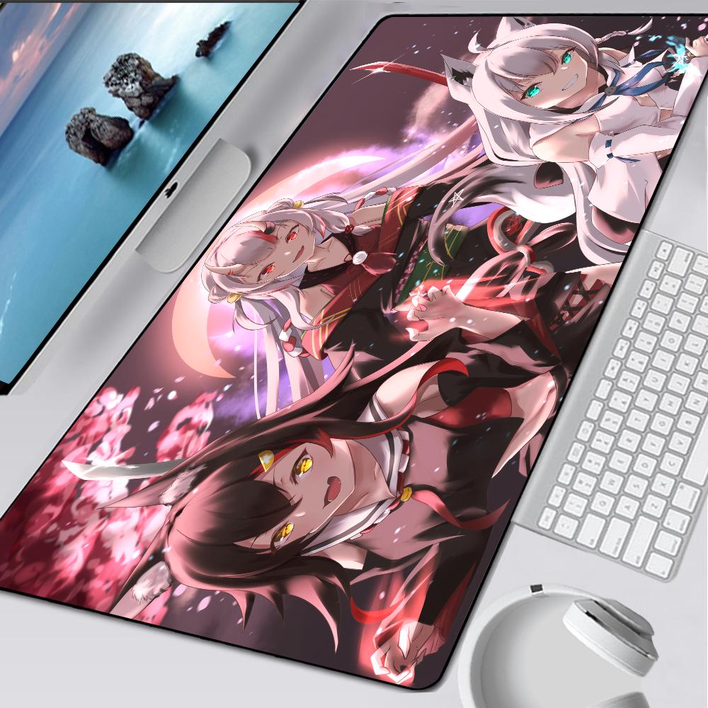 Ookami Mio Hololive Large Gaming Mouse Pad Computer Mousepad Pc Gamer Mouse Mat Xxl Laptop Mouse Carpet Keyboard Mat Desk Pad