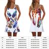 Vintage Boho Women Loose Summer Sleeveless 3d Floral Print Tank Mini Dress For Effortless Style