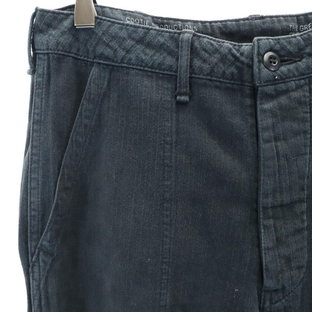 COOTIE Herringbone Button fly Long pants w30 Black series Men's Used