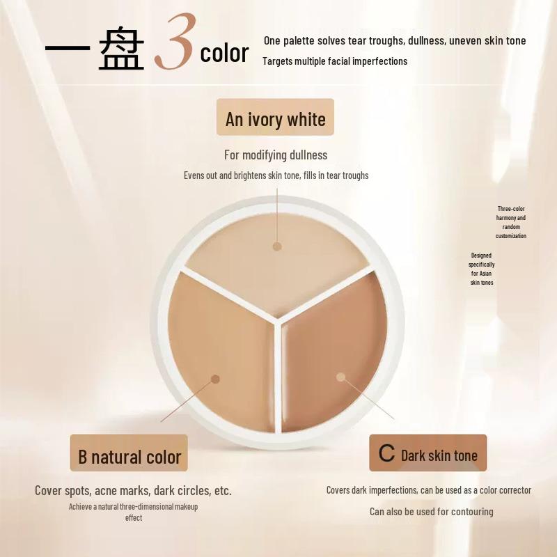 Sweet Mint Three-Color Long-Lasting Concealer for Tattoos and Dark Circles
