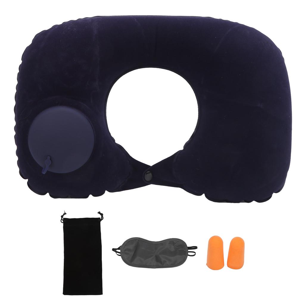 U Shape Pillow Press Inflatable Soft Head Rest Cushion Cervical Protection for Car Office